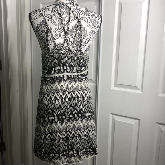 Lorimer Black White Aztec Print Strappy Dress S - Picture 4 of 7